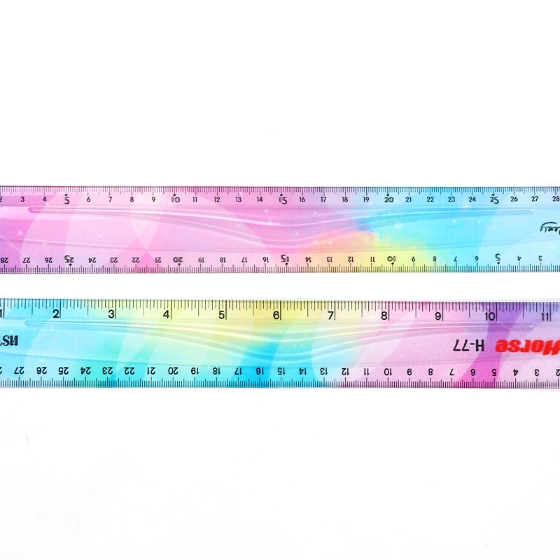 Student Flexible Ruler, Inch and Metric, 30 cm/12 Inch, 20 cm/8 Inch, 15 cm/6 Inch, Transparent Colors Colourful