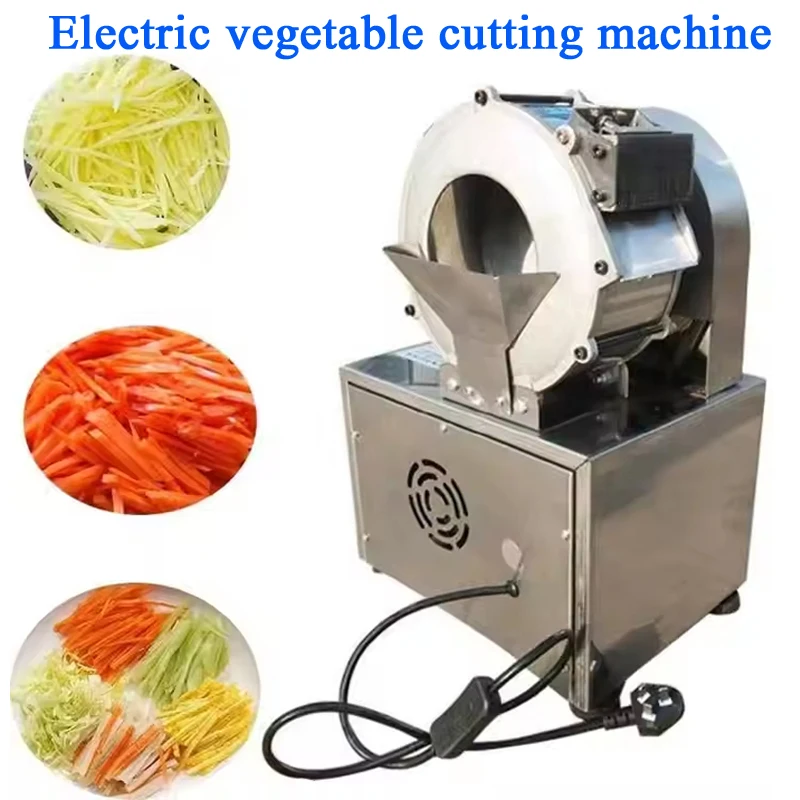 Image of Kommerzielle Gemüseschneidemaschine Gurken-Karotten-Schneider Kartoffelschneidemaschine Lauch Elektrischer Gemüseschneider
