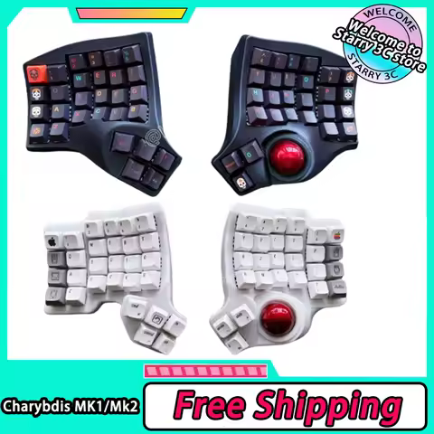 Charybdis Mk2 4x6 Split Keyboard Kit Custom Hotswap Wired Dual-Mode Trackball Mechanical Bluetooth Keyboard Gamer Gifts