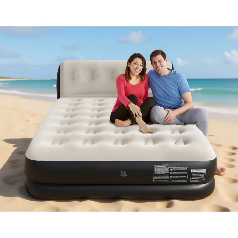 

Надувной матрас с подголовником и встроенным беспроводным насосом, высота 18 дюймов, для дома, кемпинга, гостей