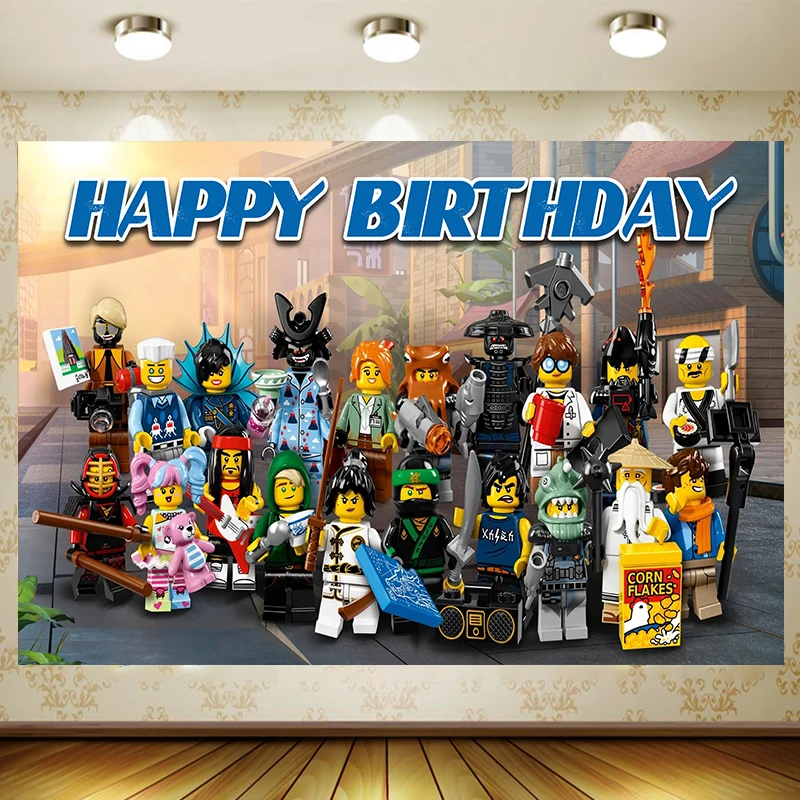 NINJAGO Birthday Supplies Girl Party Banner Kid Cartoon Decoration Background Photography backdrop