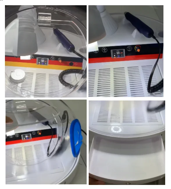 Dental Lab Grinding Polishing Handpiece Sandblasting /And Vacuum Dust Suction Brushless Dental Micromotor Nail Dust Collector