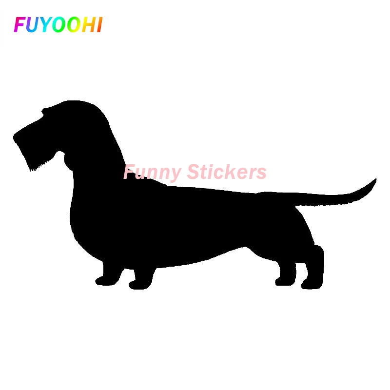 FUYOOHI Play Stickers Wirehaired Dachshund Silhouette Car Stickers Vinyl Creative Decals Air Conditioner Trunk Decor Car Goods