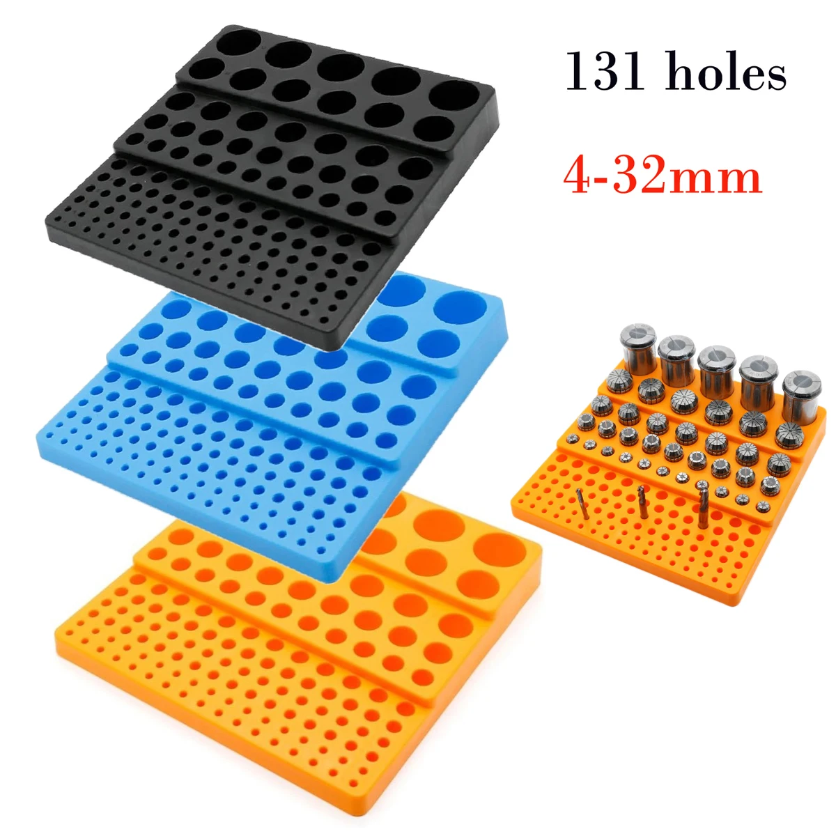 131 Holes Drill Bit Storage Box Milling Cutter Drill Finishing Holder Organizer Case Tool Organizador De Herramientas