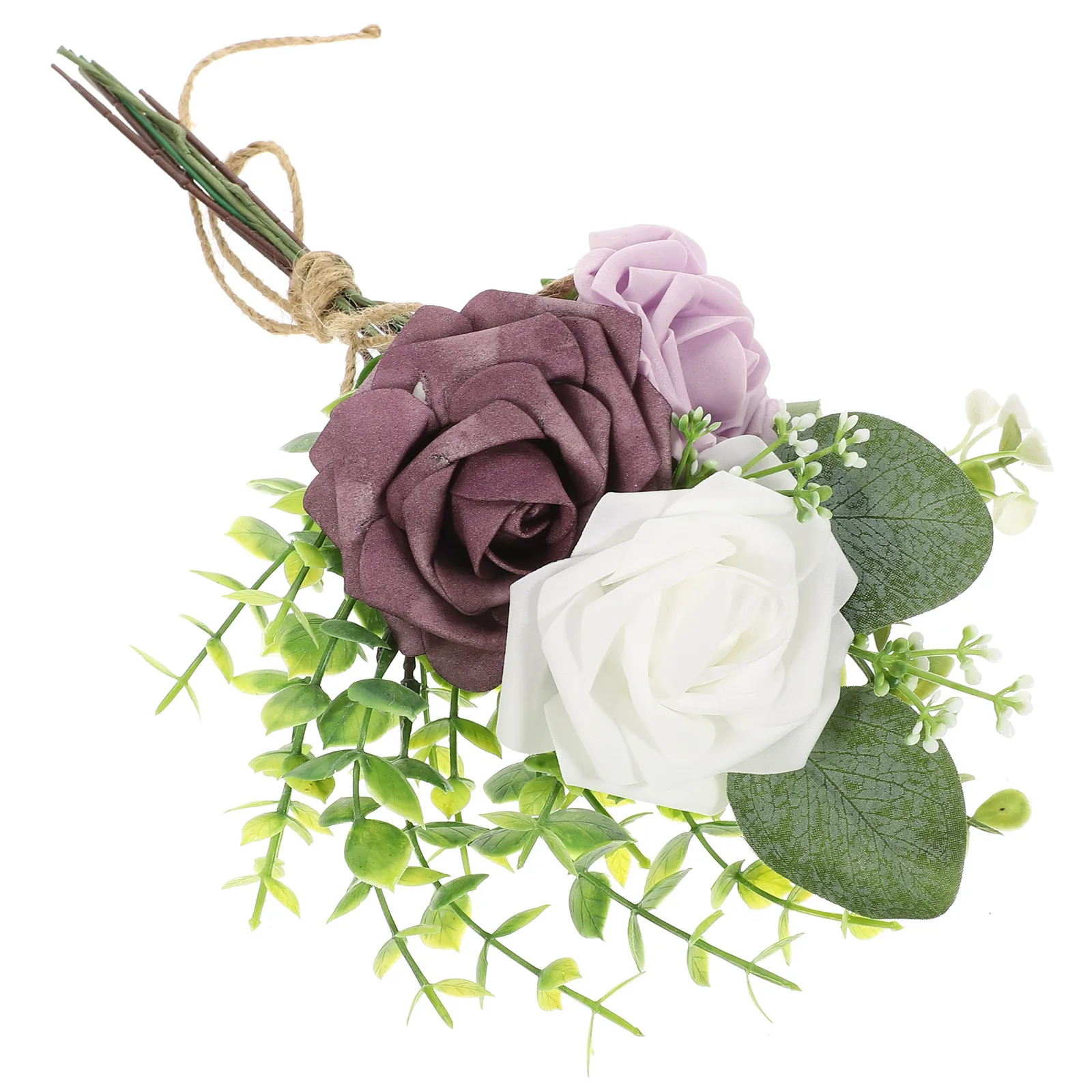 

Simulated Roses Bridal Bouquet 5739 Milk White Bouquet For Bridal Wedding Artificial Flowers Props Decor Centerpiece