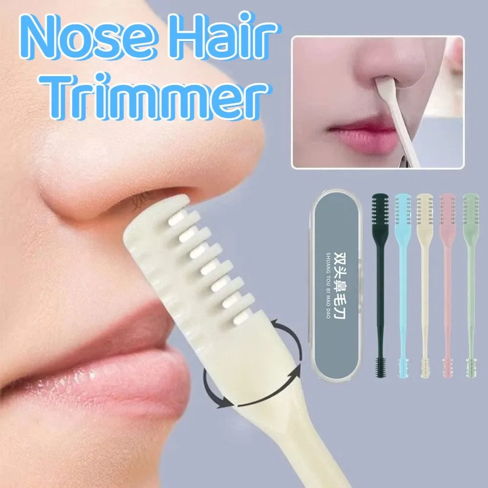 

5Pcs Double Head Nose Hair Trimmer 360° Rotating Safe Manual Nose Hair Cutter Mini Washable Nose Hair Clippers Travel Essentials