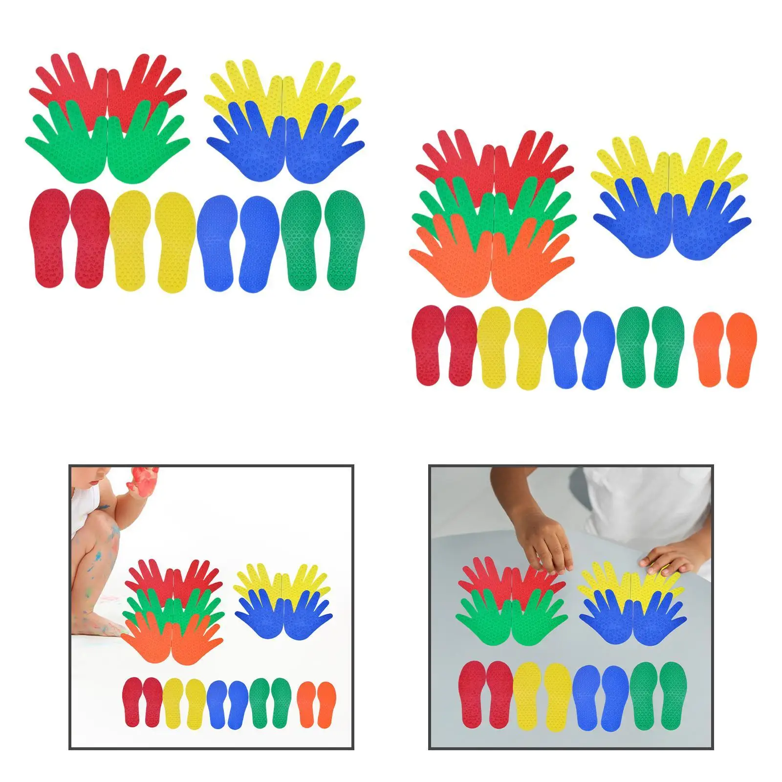 Non Slip Kids Hand Footprint Massage Carpet Markers Tactile Mats for Children Sensory Training Balance Development Home
