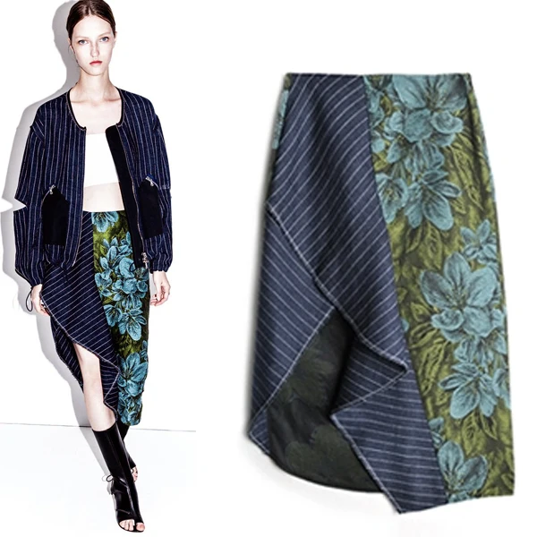 

Весенне-осенняя женская юбка миди с высокой талией, хлопковая, повседневная, с принтом, в стиле пэчворк, в полоску, модные весенне-летние платья