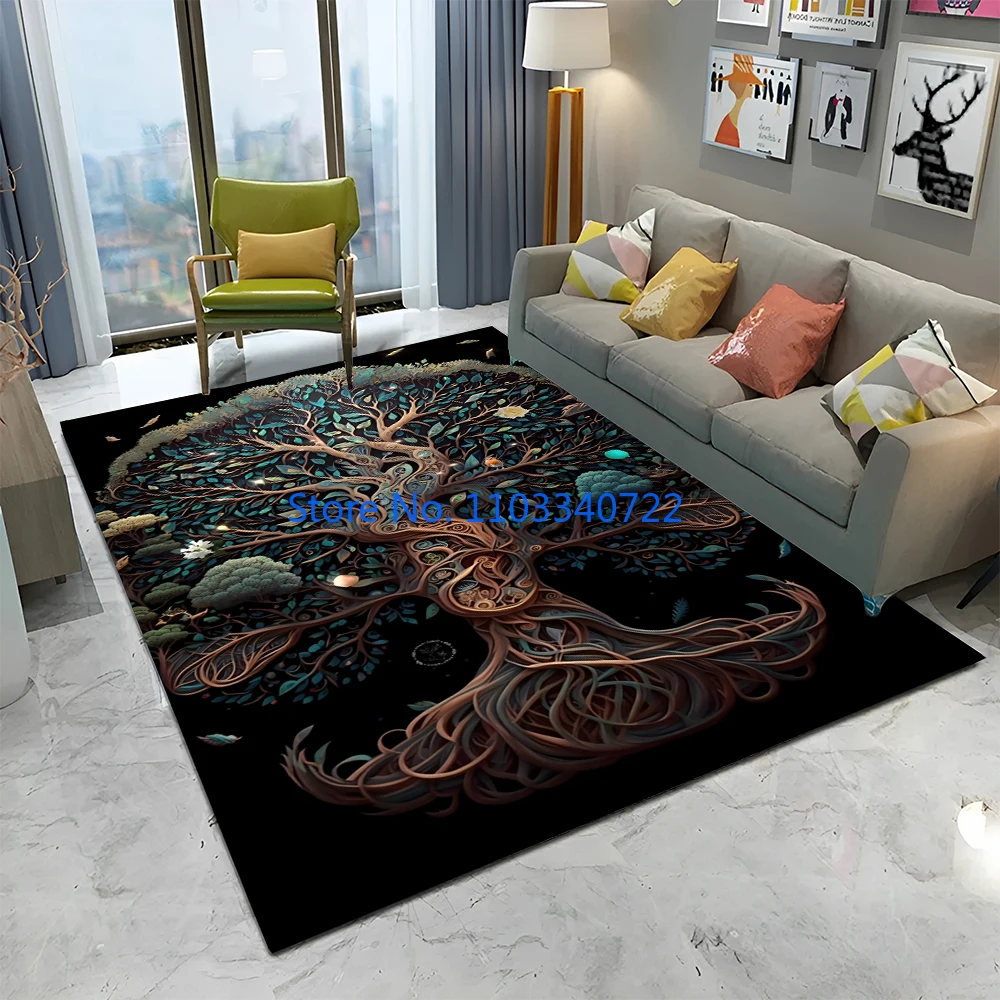 

Viking Norse Yggdrasil Tree of Life Carpet Rug Carpets 120x160cm Decor for Living Room Children's Bedroom Sofa Kids Floor Mat