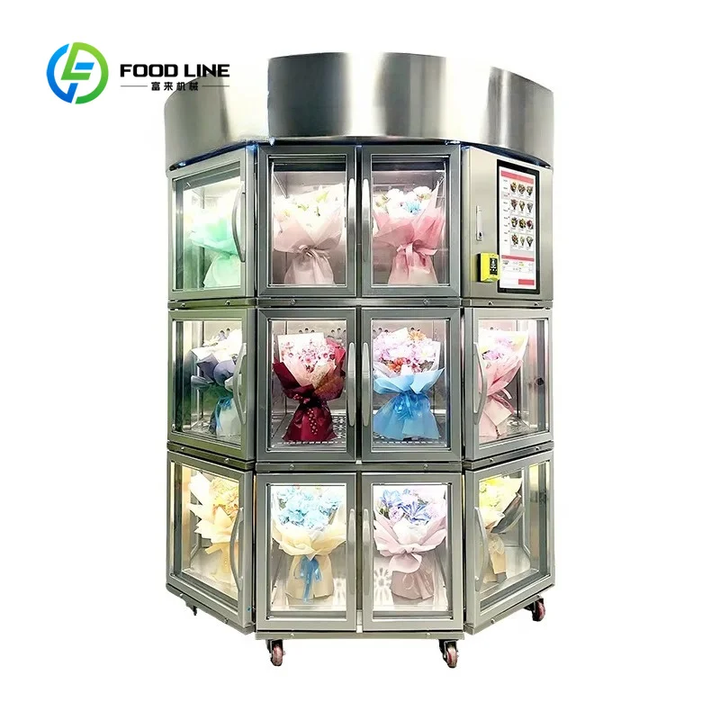 Customized Self Service Bouquet Vending Machine 24 Hours Flower Vending Machine SDK Touchscreen Cloud-Based Management