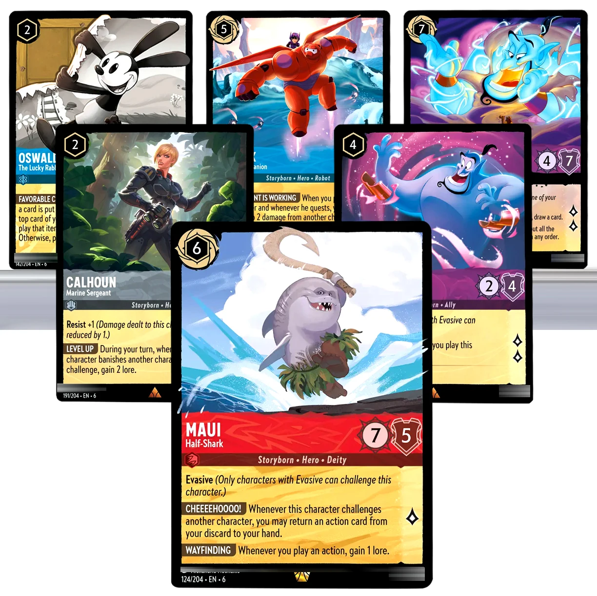 

Lorcana Proxy Regular Cards Azurite Sea Maui Half-Shark Calhoun Genie Wish Fulfilled BAYMAX Simba Yzma Oswald Lilo Cards English