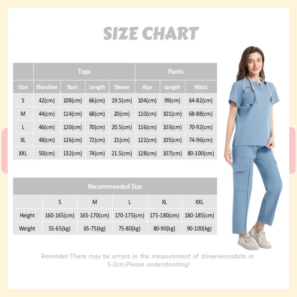 病院手術服 女性用医療ユニフォーム スクラブセット 医師と看護師のアクセサリー 美容院クリニック用作業服