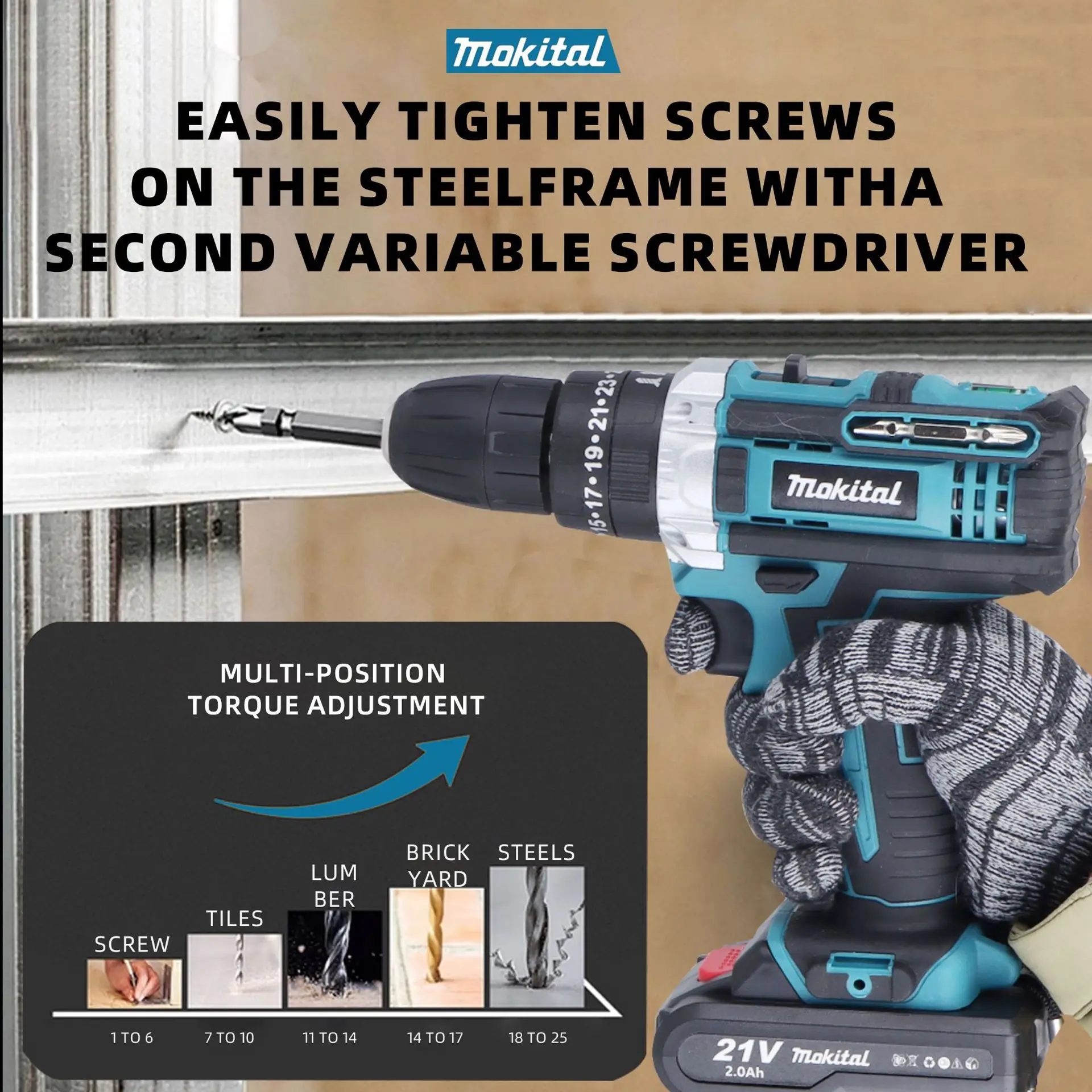 التجارة الخارجية عبر الحدود الأكثر مبيعا بطارية الليثيوم الصناعية الحفر مفك مجموعة متعددة الوظائف شحن الحفر اليد