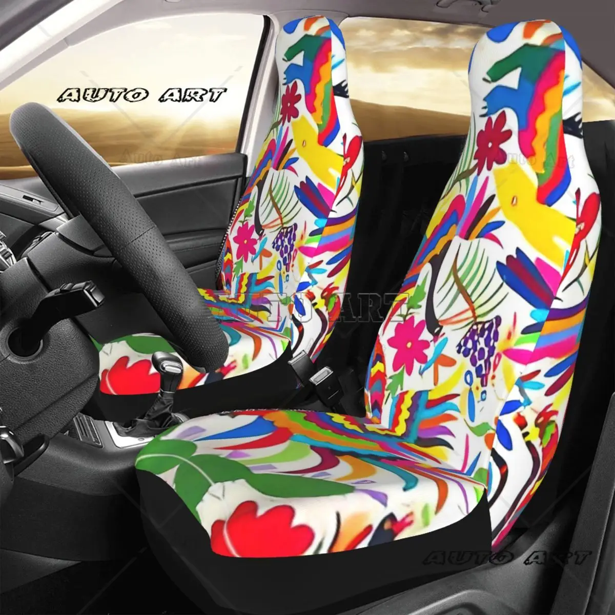 Otomi Mexico Car Seat Cover Custom Printing Universal Front Protector Accessories Cushion Set