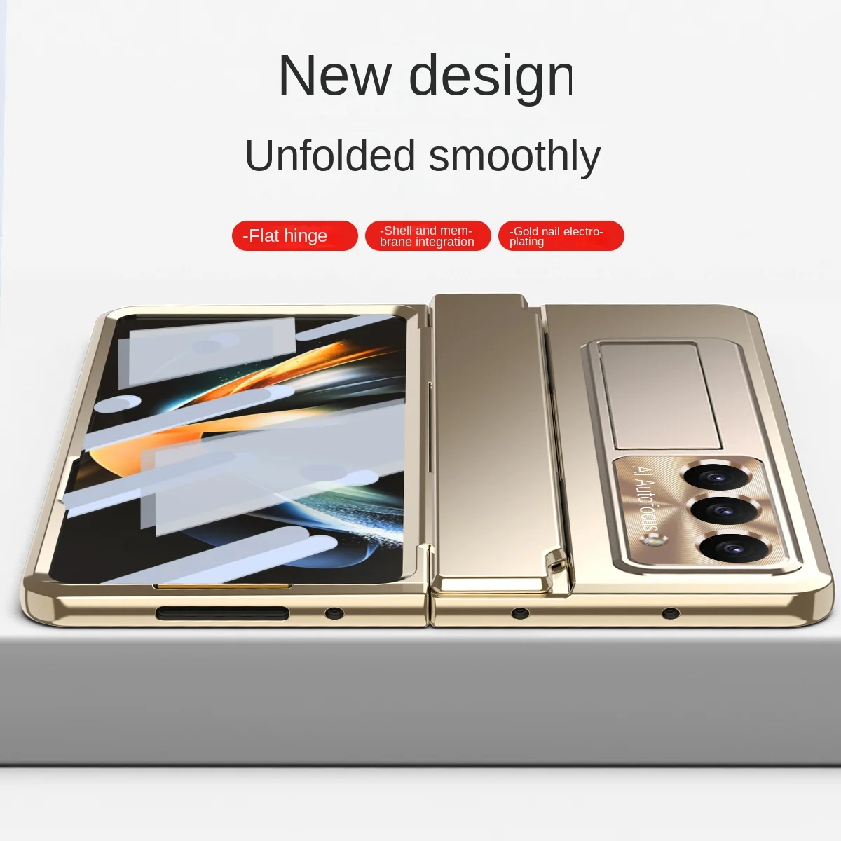 luxury Electroplating Phone Case for Samsung Galaxy Z Fold 7 6 5 4 3 Fold6 Fold5 Fold4 Fold3 Hinge Anti Drop Protective Cover