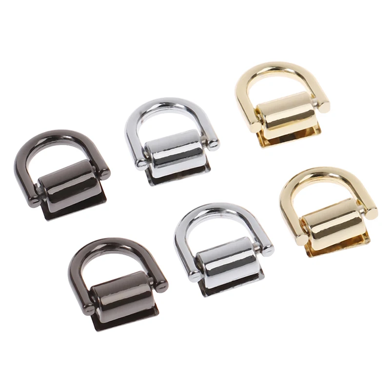 2Pcs D Ring Bag Side Clip Buckles Screw Handbag Chain Handles Connector Bag Strap Belt Hanger DIY Hardware Bag Accessories