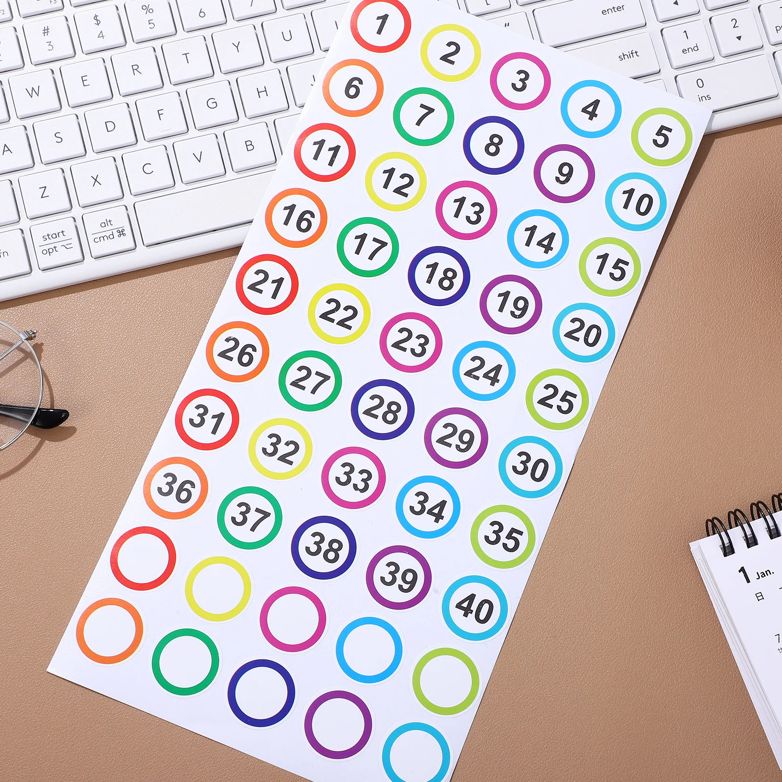 

50 Sheets Number Stickers Small Self-Adhesive Clear Bold Identification Labels for Office File Organizing Classification