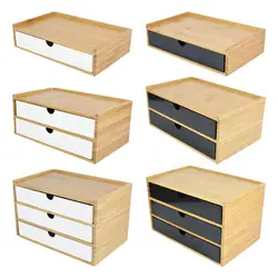 Bamboo Desktop Storage Drawer Premium Supplies Textured Scissors Organization solution Storage Box for Hotel Guest Makeup