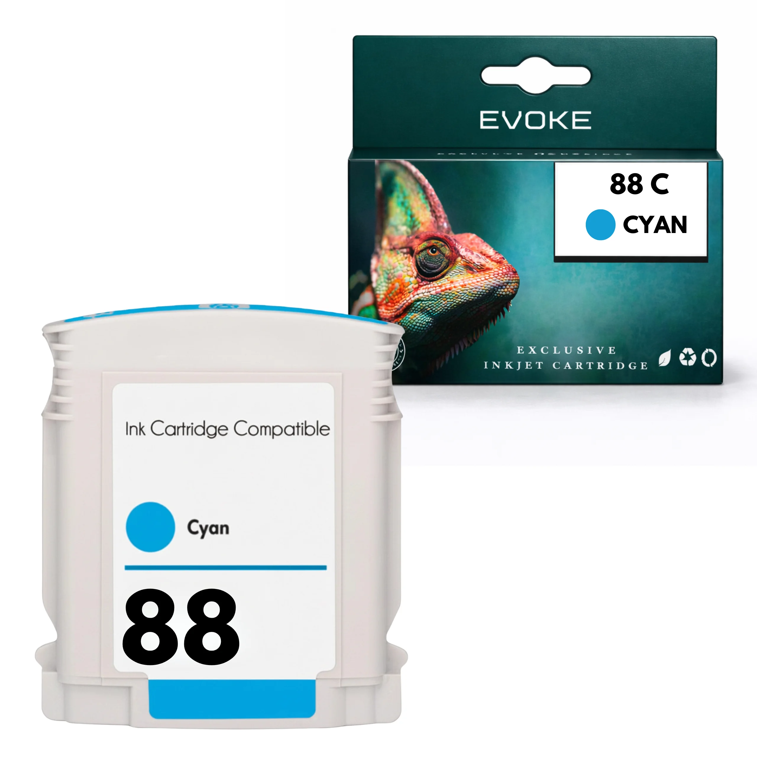 Evoke Compatibele Inkt voor Hp 88 XL 88XL C9391Ae Cyaan Officejetpro K5400 K8600 L7480 L7500 L7600