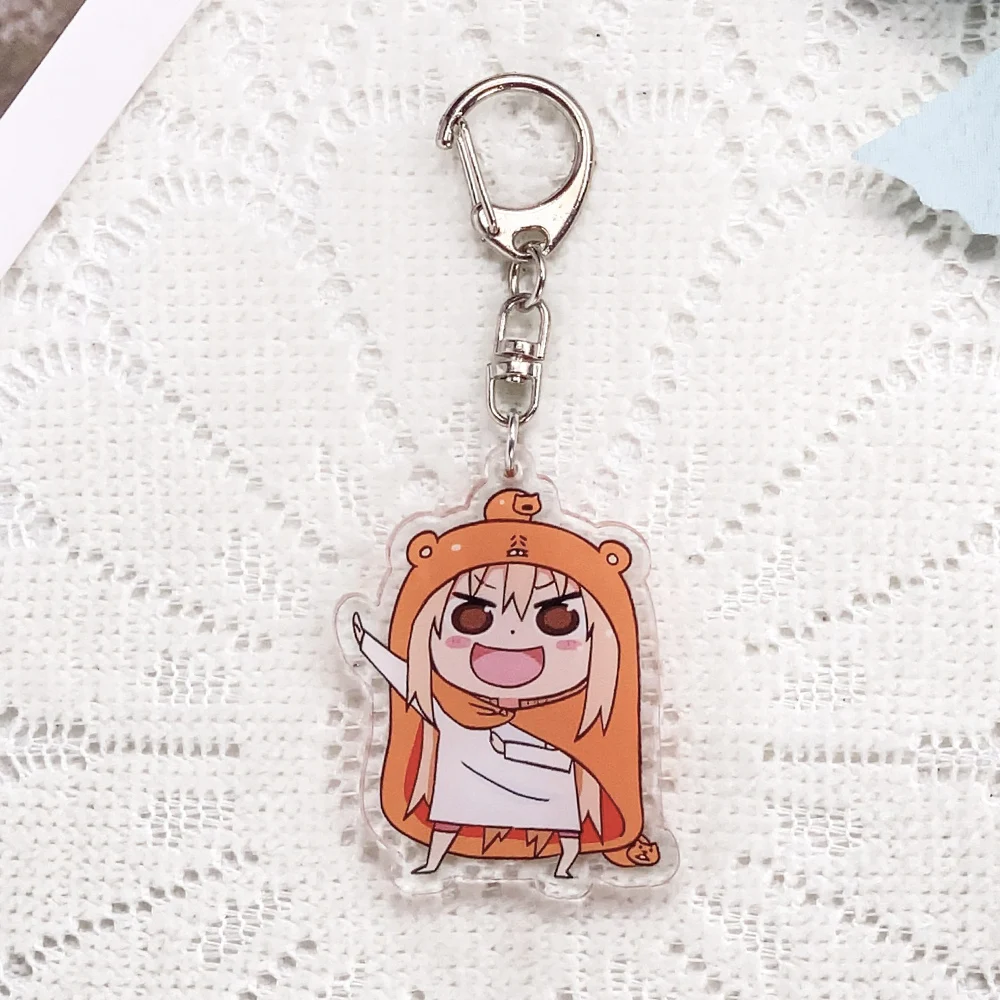 12Pcs Anime Himouto! Umaru-chan Keychain Acrylic Keyrings Bag Charms Cute Backpack Pendant Funny Prop Decoration Friends Gifts