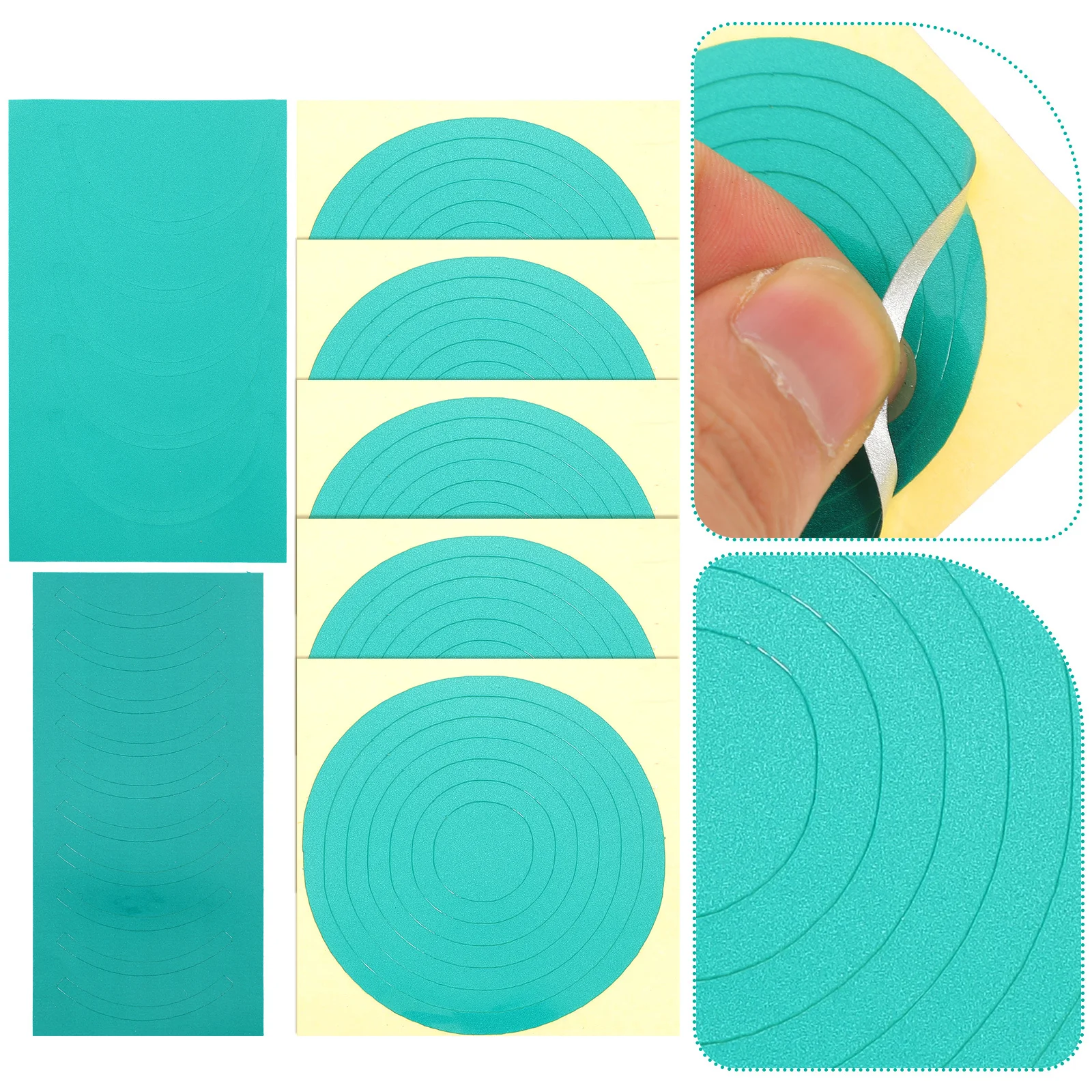 

7 Sheets 5cm Yellow Pressure Gauge Stickers Waterproof Reflective Circle Labels Adhesive Decals Accessories Folder Tag