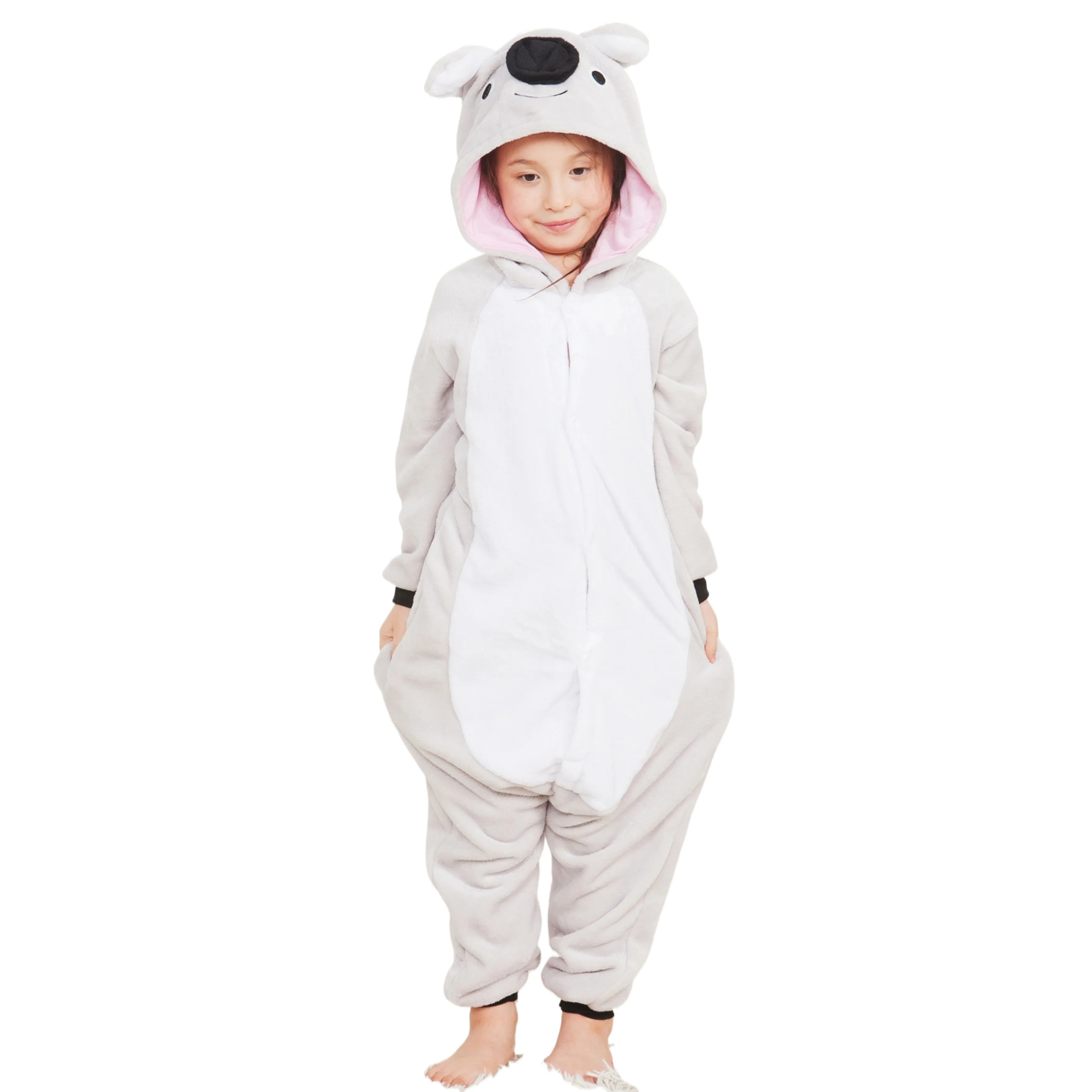 Kids Autumn Winter Cute Koala Flannel Pajamas Children Sleepwear Kigurumi Onesies Boys Girls Blanket Sleepers Halloween Costumes