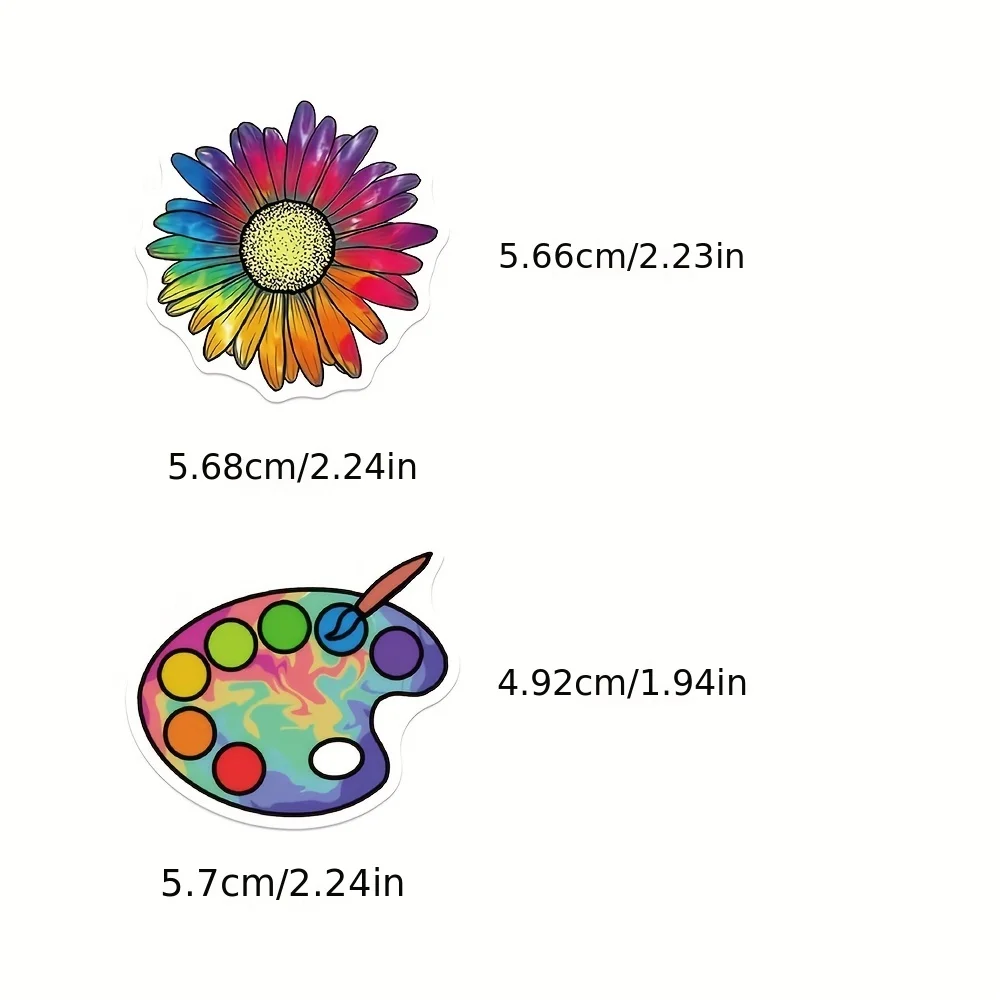 ملصقات ملونة بربطة ألوان قوس قزح ، شارات فنية جرافيتي ، سجل قصاصات لاب توب ، حقيبة سفر ، ملصق ديكور للهاتف ، لعبة أطفال ، 50 *