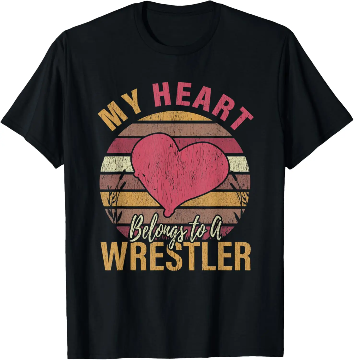 

My Heart Belongs to A Wrestler Husband Wife Wrestling Gift T-Shirt
