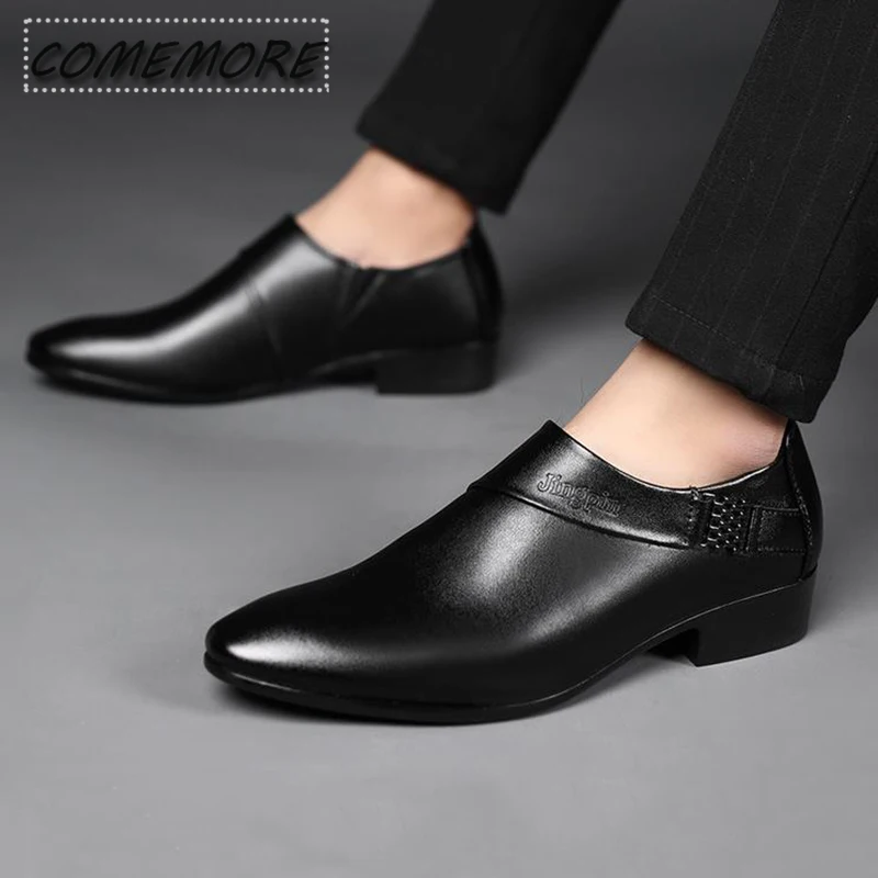 Leather Shoes Man Luxury Formal Dress Plus Size Party Wedding Office Work Slip Business Men Casual Oxfords Loafers Spring Autumn