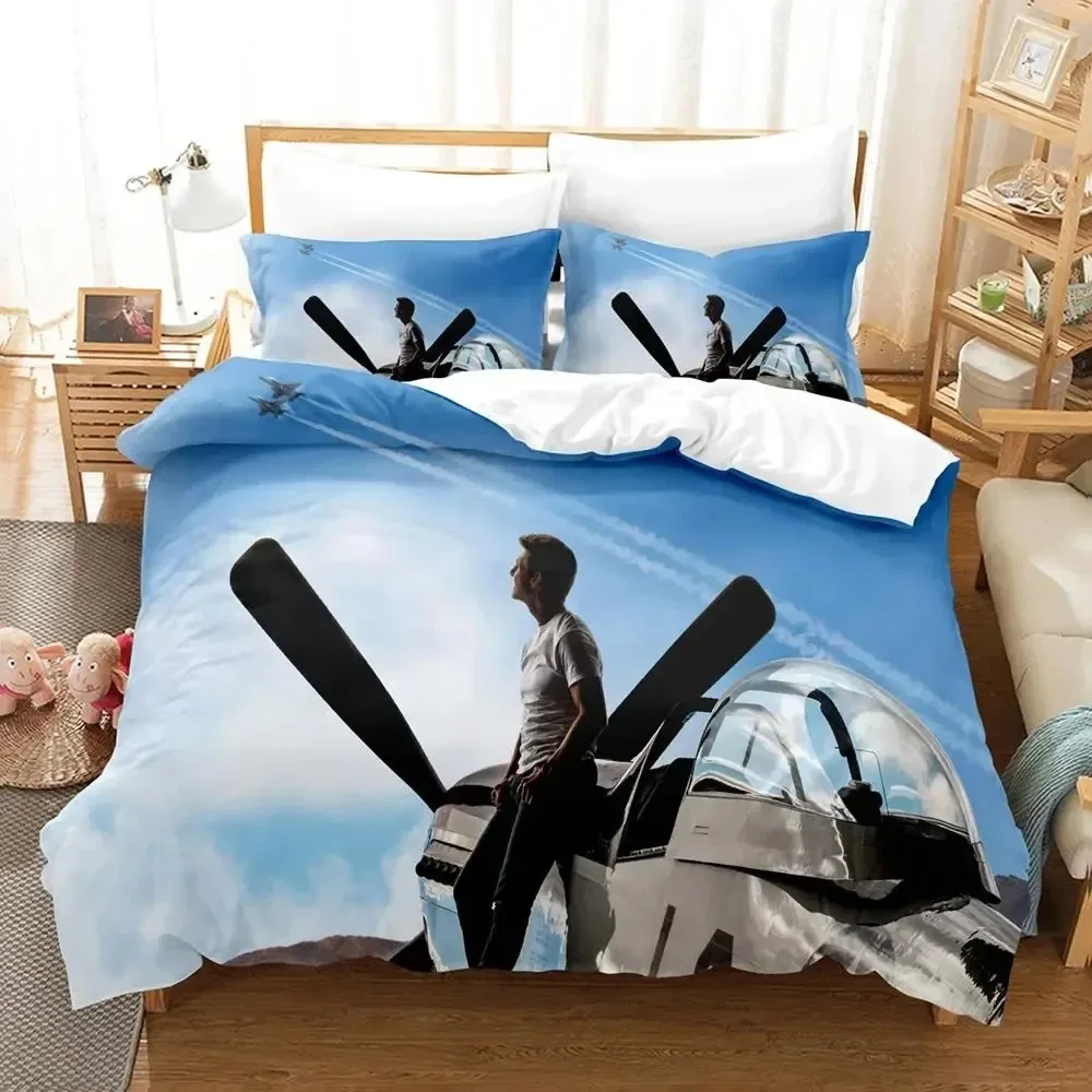 3D Print Top Gun Maverick Bedding Set Duvet Cover Bed Set Quilt Cover Pillowcase Comforter king Queen Size Bedding