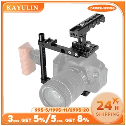 Kayulin Camera Cage Kit With Top Cheese Handle & Shoe Mount For Canon 600D 70D 80D (Right-hand Mounted)