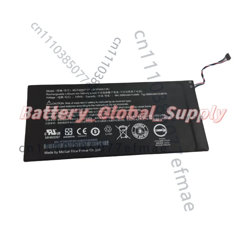 

MLP2964137 для Acer B1-730 HD A1402 3165142P, аккумулятор для планшетного компьютера, 3,8 В, 3580 мА, новый