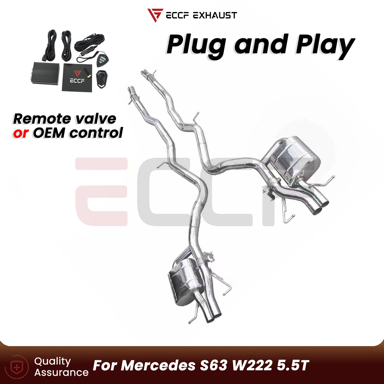 Sporty Stainless steel Catback Exhaust FOR Mercedes S63 W222 5.5T Aggressive Exhaust Sound Plug and Play Performance Upgrade