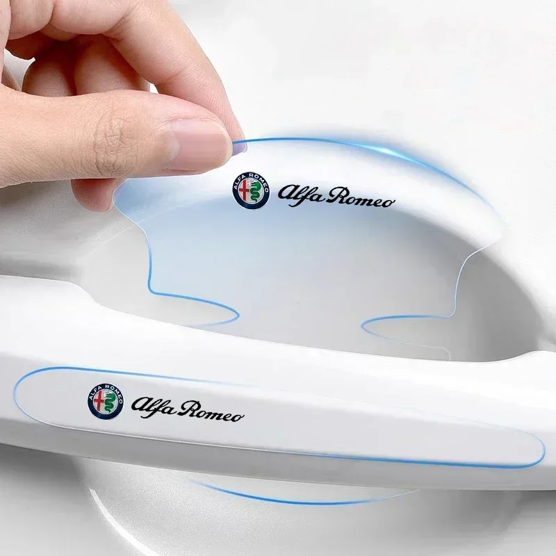 Auto Door Bowl Handle Protector Stickers Scratches Film for Alfa Romeo Brera Spider Giulietta 155 159 Mito Giulia GT 147 166
