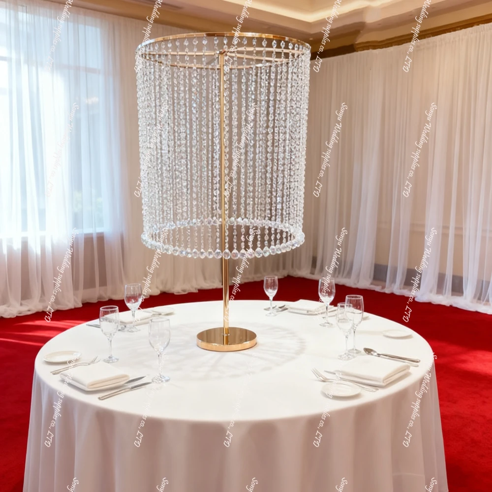 

10pcs) big Wedding Decoration Table Centerpiece Silver Gold Metal Crystal Acrylic Flower Stand Party Wedding Centerpiece