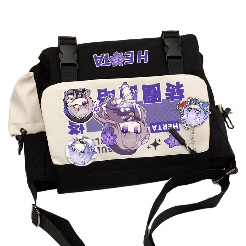 Anime Game Honkai: Star Rail Cos Jing Yuan Yanqing Herta Hook Yanqing Etc. Unisex Sports Zipper Crossbody Bag