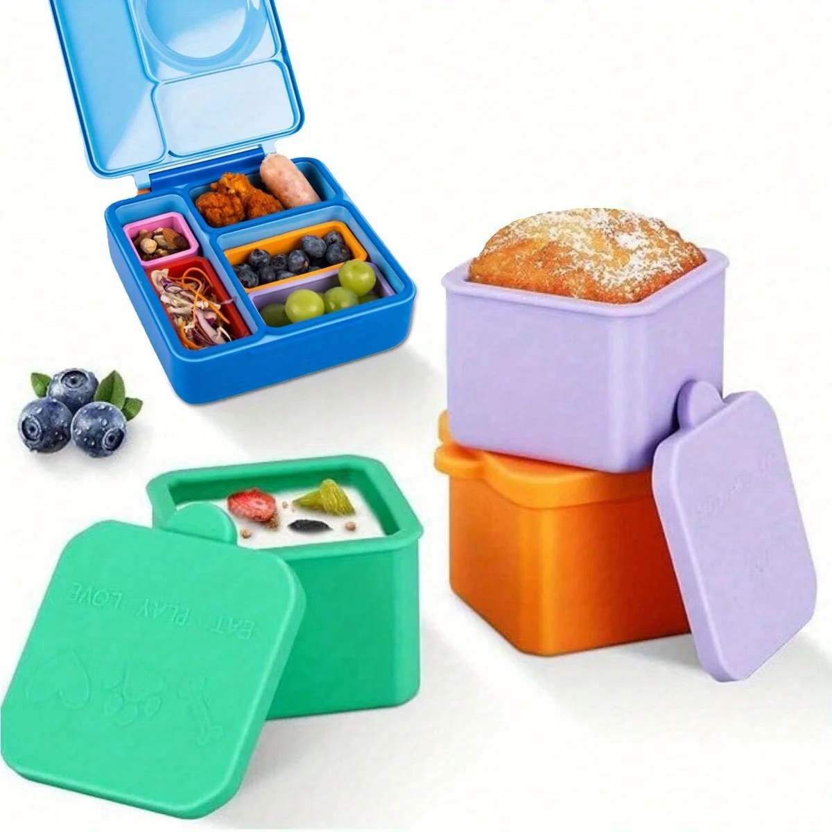 2 Randomly Colored Leak Proof Dipping Box, Suitable for Most Bento Boxes, Suitable for School Lunches, Picnics, and Travel