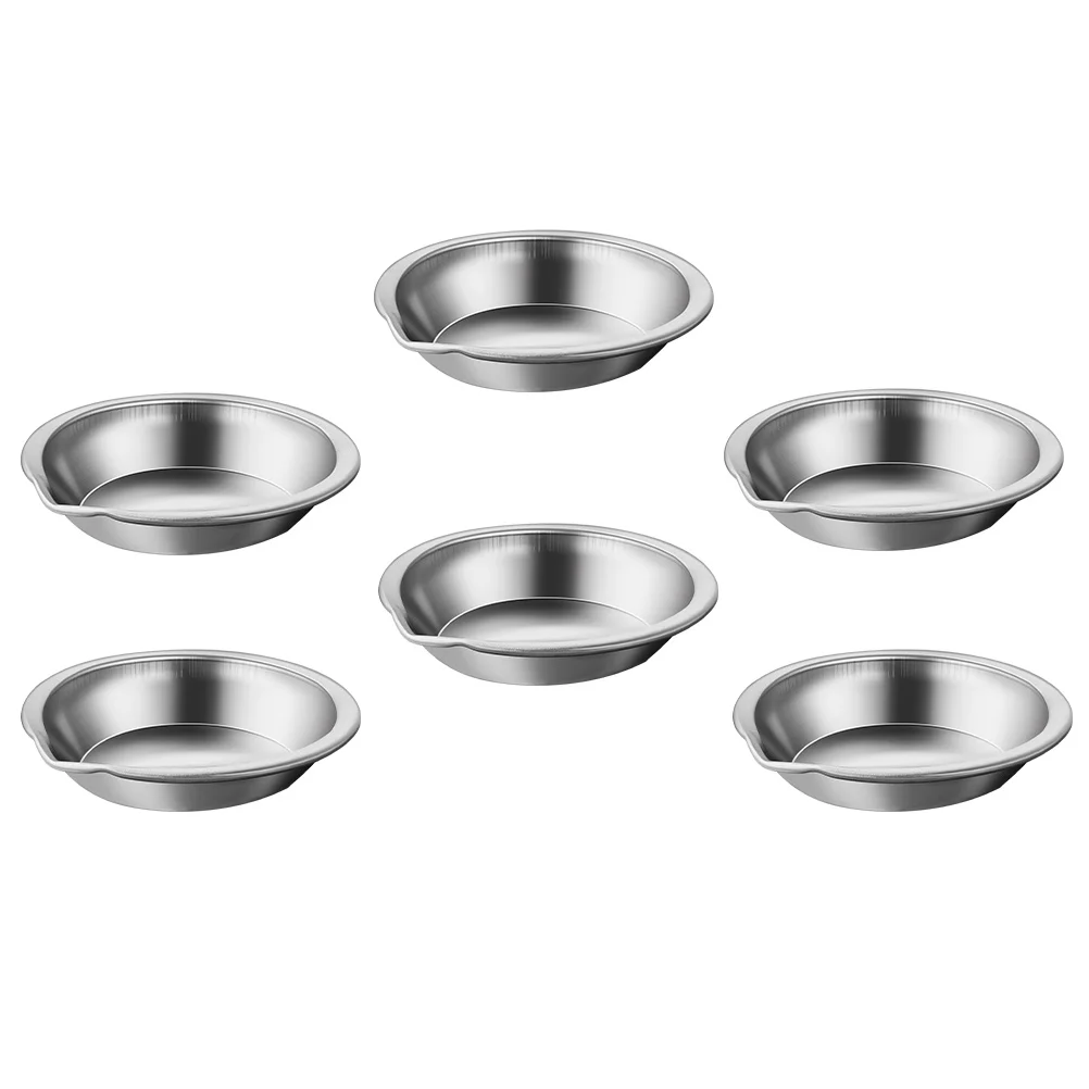 6 Pcs Pour Mouth Palette Stainless Watercolor Tray Painting Accessory School Supply Metal Plate Silver Trays Child