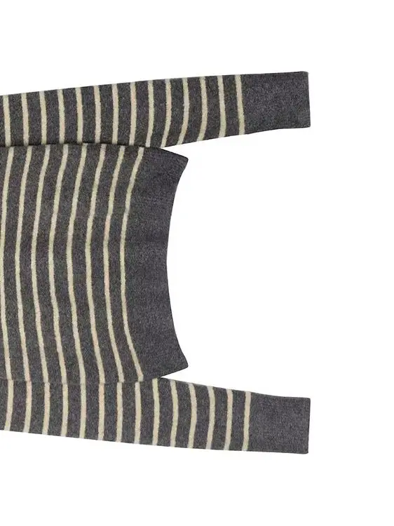 

HH Autumn Women Striped Cardigans Round Collar Elegant Cardigan Women Chic Single-Breasted Long Sleeve Resilience Knitted Top