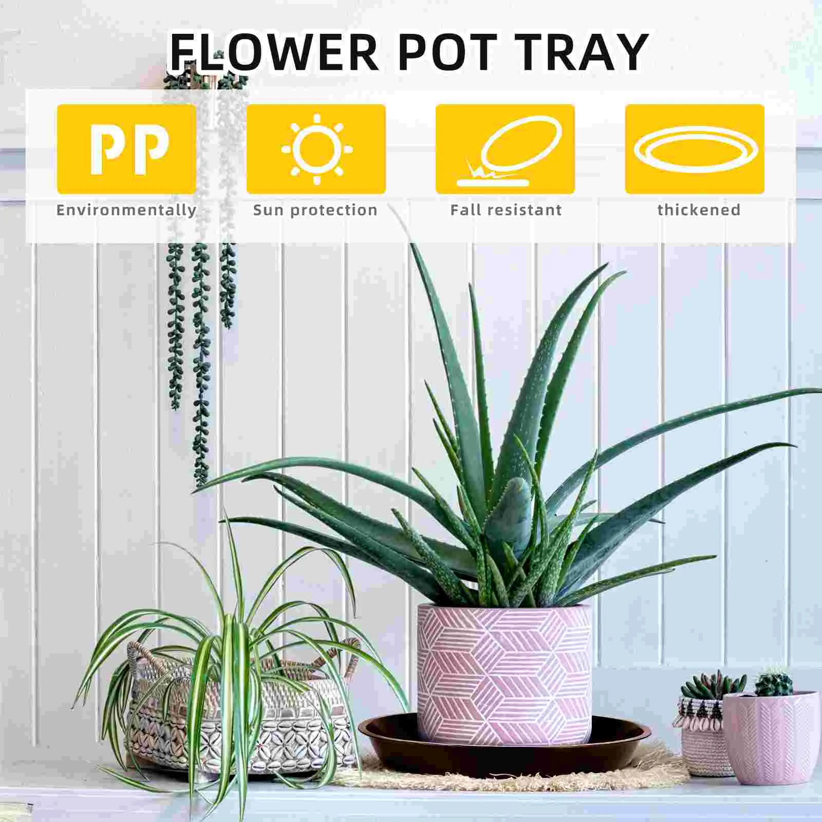 5 Pcs Tray Plant Pot Saucer Indoor Potted Round Serving Garden Container Outdoor Plants Plastic Household