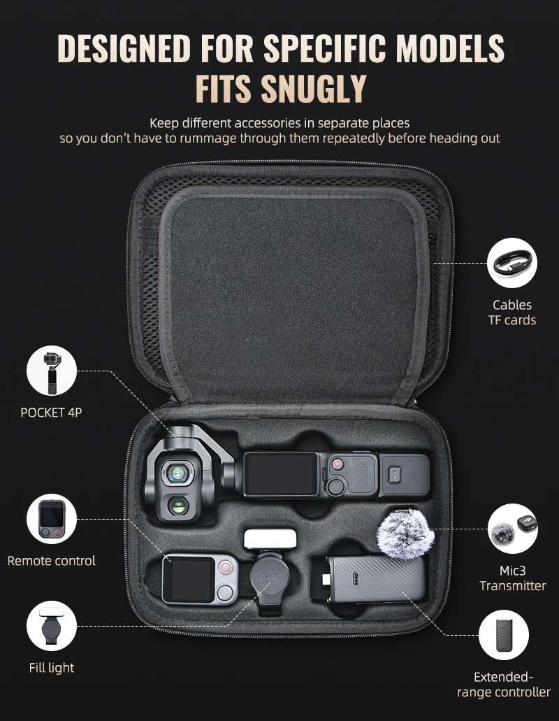 Pocket 4P Tragetasche für DJI Osmo Pocket 4 Pro Creator Combo Zubehör Tragbare PU-Schutz-Schulter-Reisetasche – Detail 3