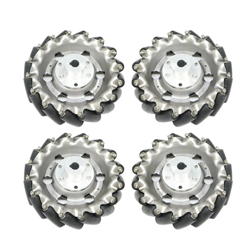 Roues Mecanum de grande charge de 120KG, 152mm, 6 pouces, 4 pièces, avec 4 accouplements de 8mm D, pour Robot robotisé, omnidirectionnel