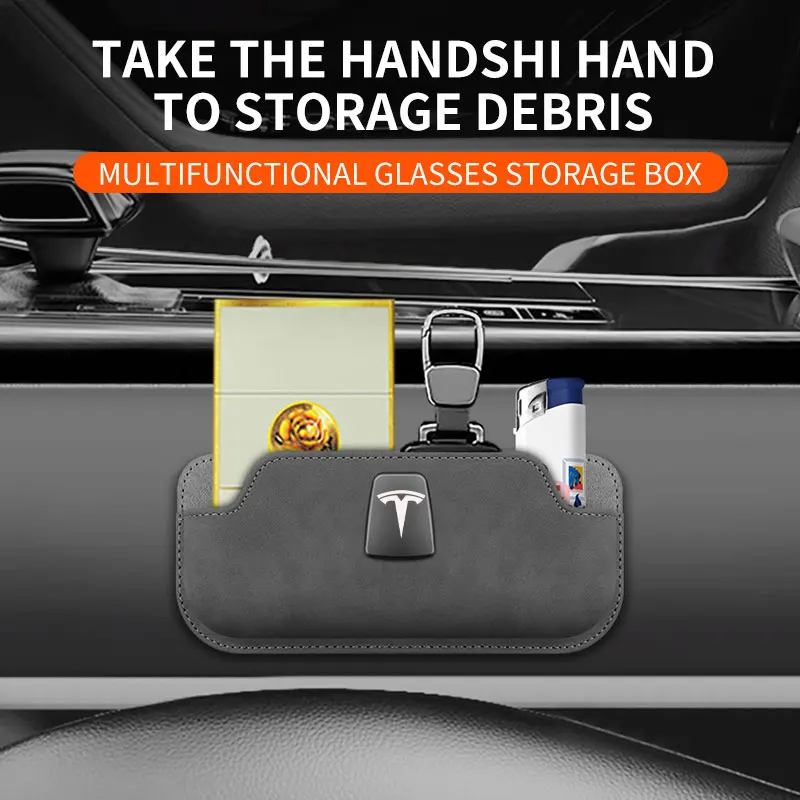 Tesla car car glasses box storage glasses can also store other items to keep the interior clean