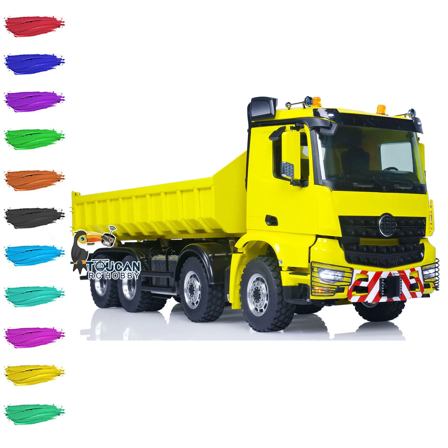 Toys LESU 1/14 8x8 Hydraulic RC Dumper Truck Remote Control Painted Finished Full Dump Car Model Sound Light Machine THZH1654