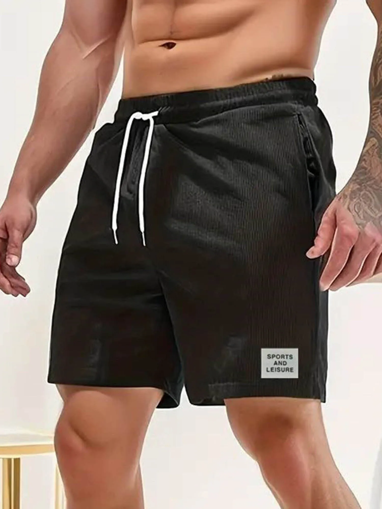 กางเกงขาสั้นคาร์โก้ผ้าฝ้ายผู้ชายลําลองหลวมพอดีหลายกระเป๋ากางเกงขาสั้นเดินป่ากลางแจ้งพร้อมสายรัดเอว