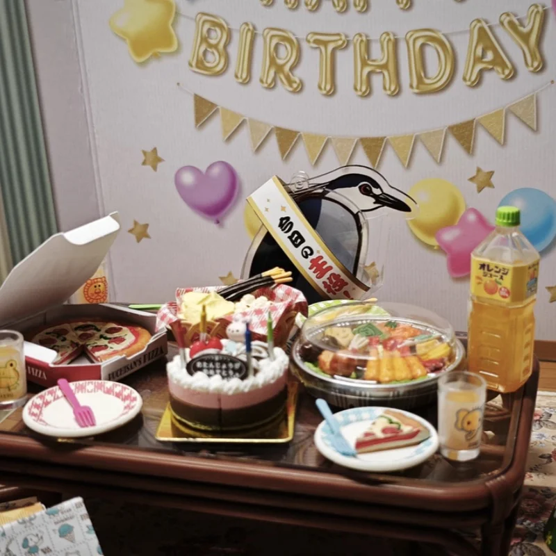 Chaud! Re-Ment – boîte aveugle en microscène, monde chocolat, Hamburger, modèle en Pvc, décoration de salle de desserts, jouet cadeau d'anniversaire d'animation