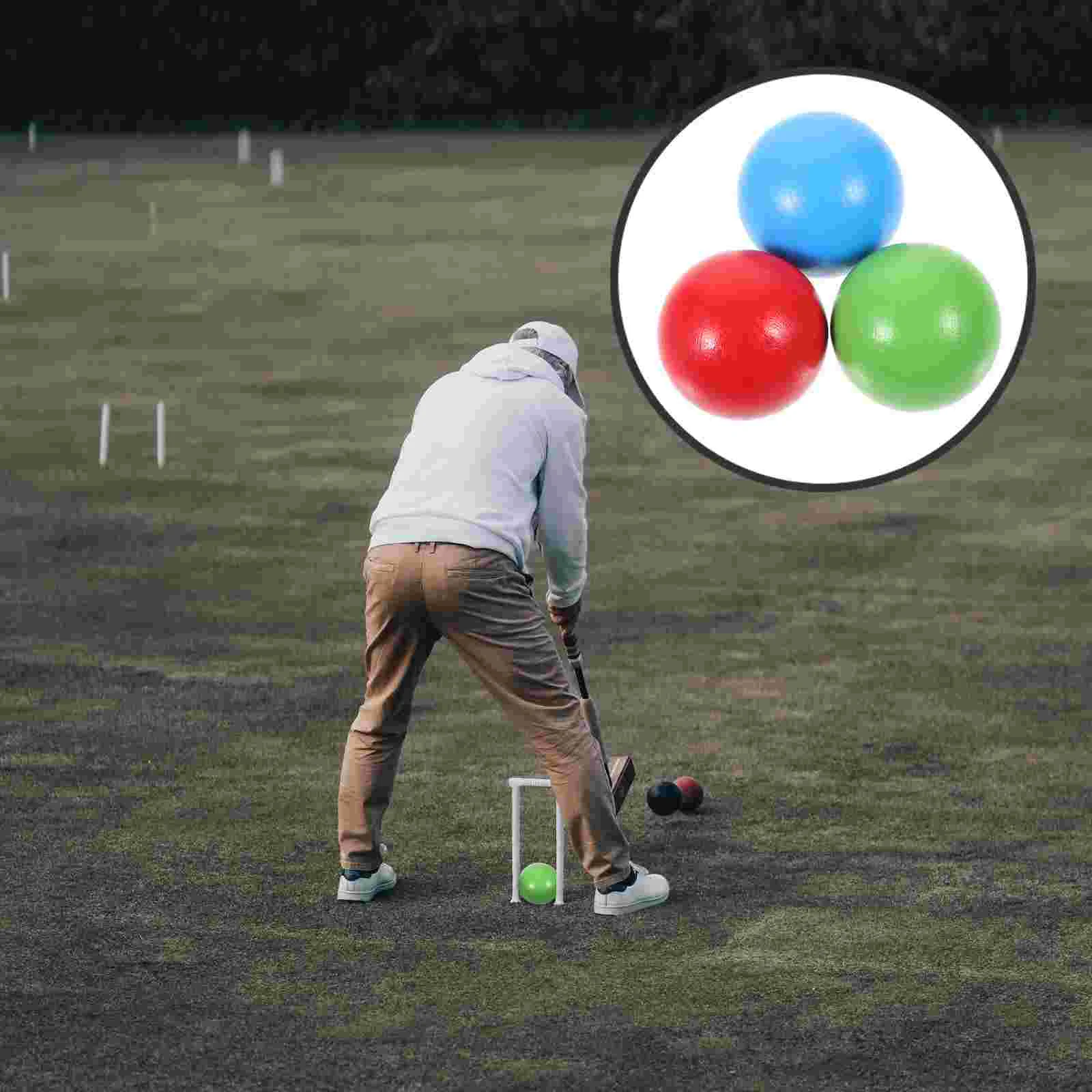 6-delige croquet speelgoed houten jeu de boules ballen draagbare tuinset lotusboom kinderen rollend