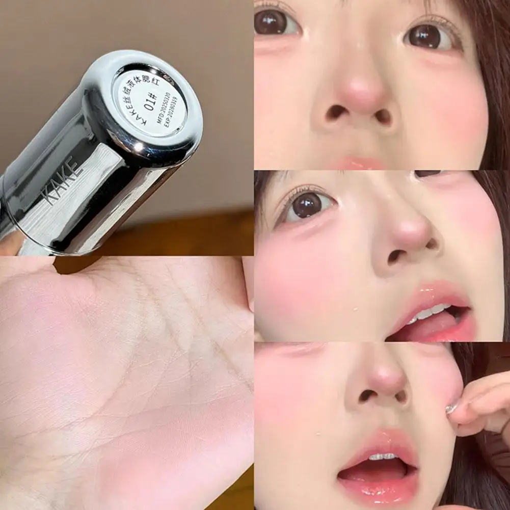 Fard à joues liquide pour le visage, maquillage mat, durable, facile à colorer, avec pointe de brosse éponge, Rouge velours, cosmétiques