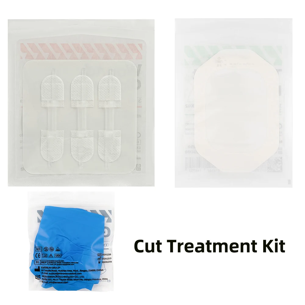 RHINO RESCUE Kit de cuidado de corte - Tiras de cierre de heridas con puntada con cremallera para dispositivo de cuidado de cortes Camping en casa