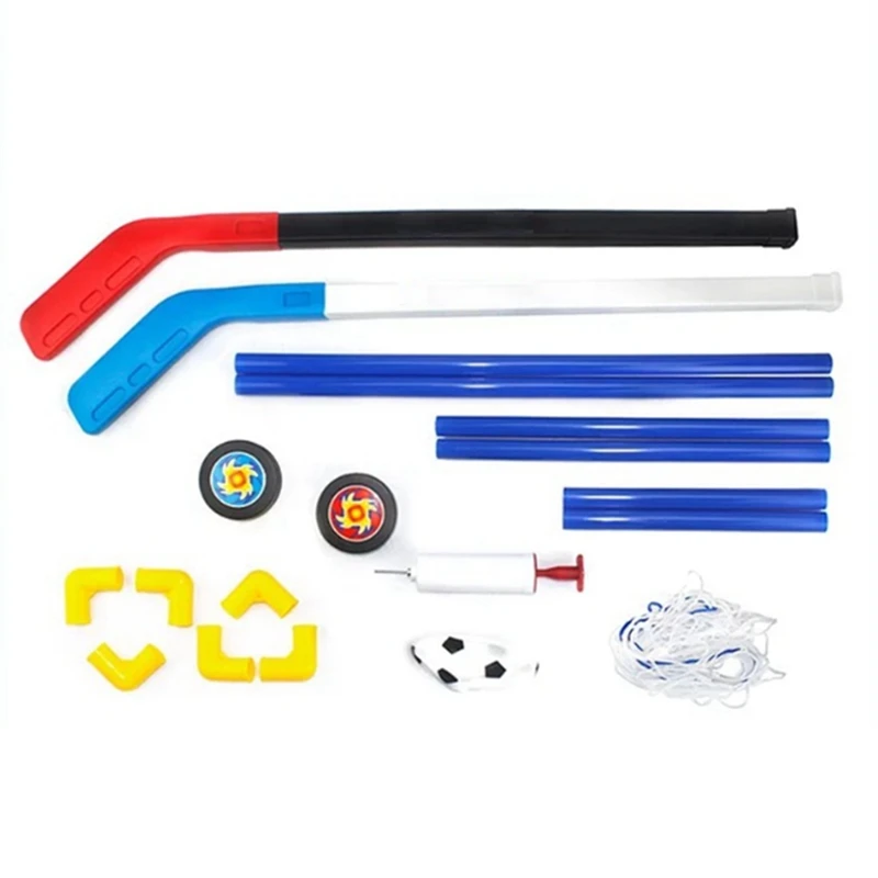 DIY Soccer Net Gate Mini Outdoor Indoor Gate Goal Sports Football Frame Toy Kids Size Set Practice + Ice Hockey Set